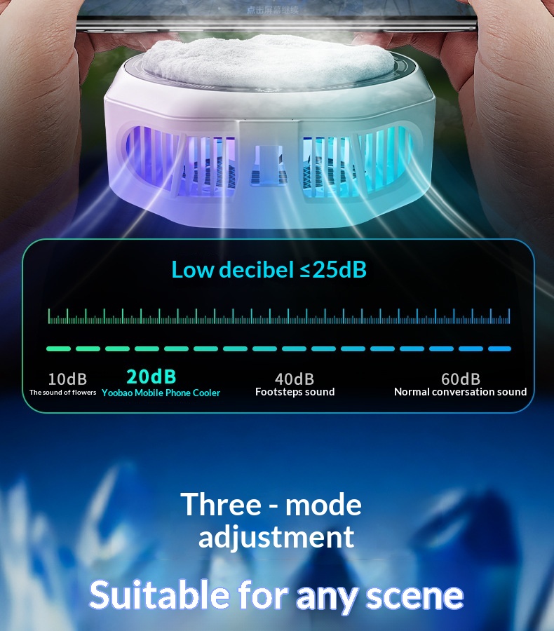 AI Temperature-Controlled Cooling Phone With Digital Display, Three-Level Adjustment, Magnetic Back Clip, Semiconductor_voghion.com