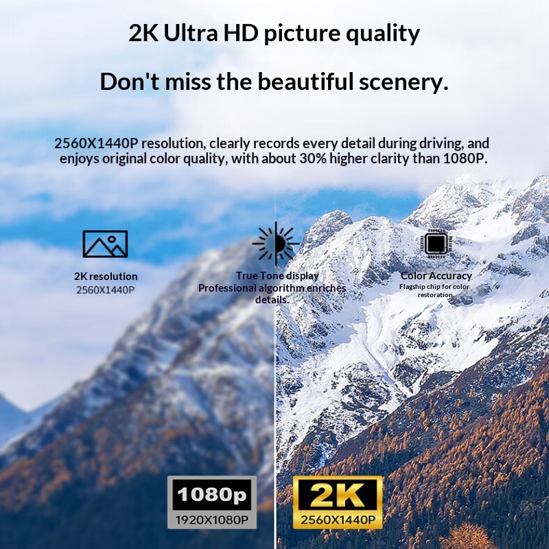 WIFI Dash Cam Parking Monitor 2K Front And Rear Dual Lens Reversing Camera Car Collision Sensor Recorder_voghion.com