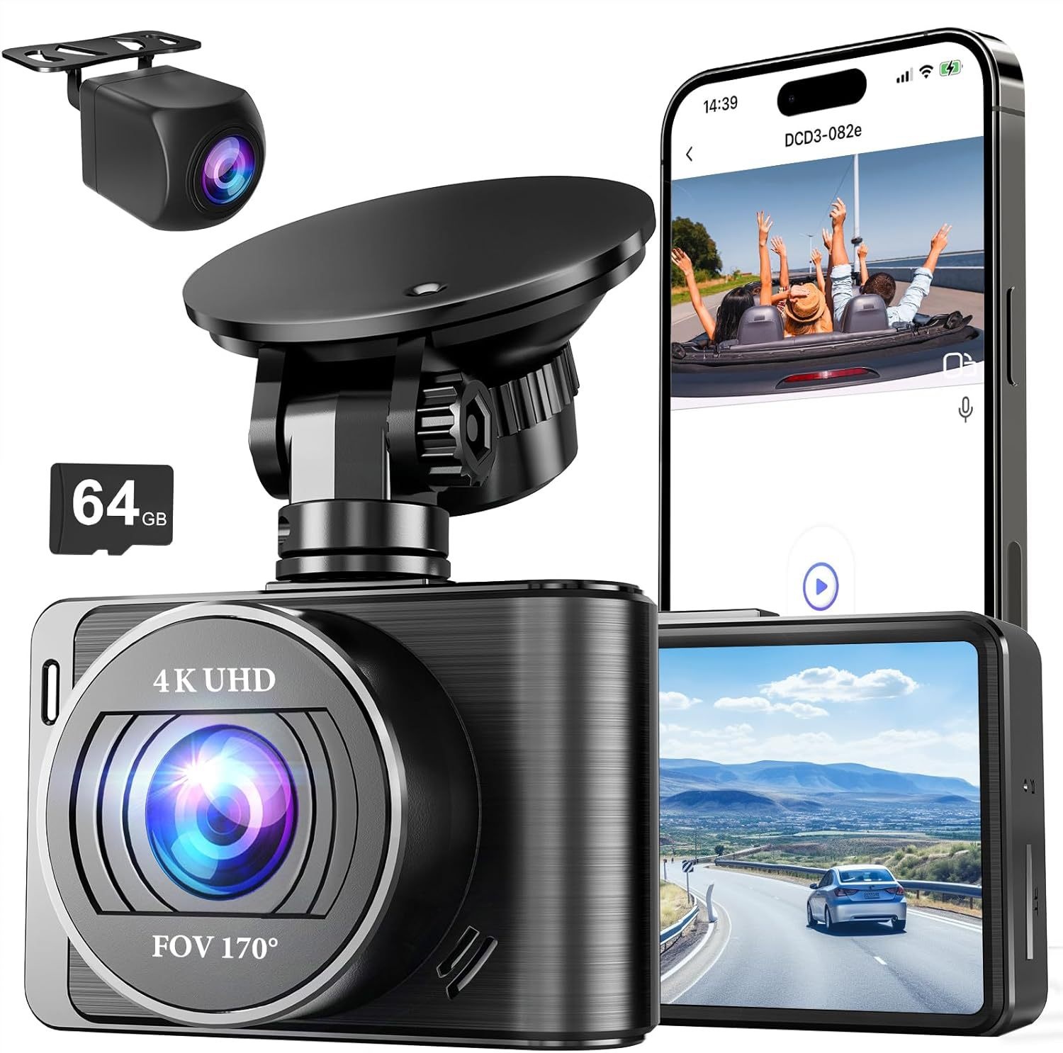 4k dual-dashcam met wifi en high-definition video recorder_voghion.com