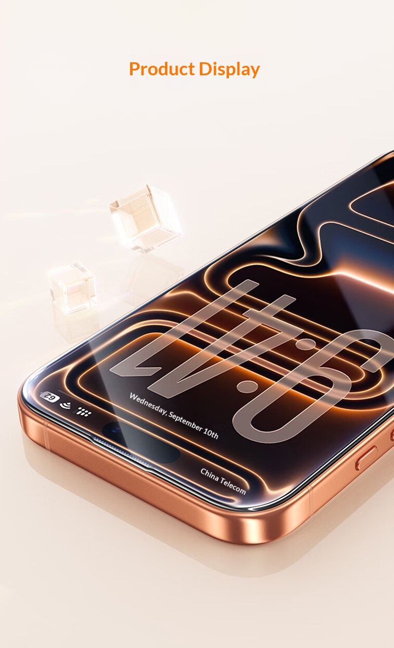 Pellicola protettiva antiriflesso AR per iPhone 17 Pro Max in vetro temperato HD a schermo intero._voghion.com