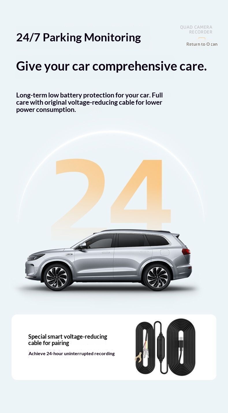 Dashcam 2k hd med inspelning fram och bak samt backkamera_voghion.com