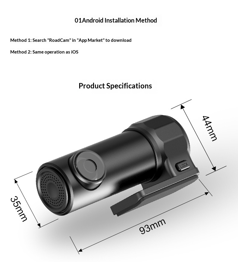 Versteckte WLAN-Dashcam für grenzüberschreitenden E-Commerce mit 360°-Nachtsicht und HD-Panorama-Autoaufnahme_voghion.com