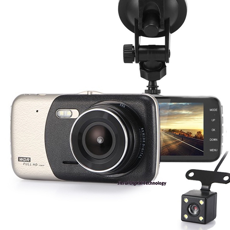 Cross-Border 4-Zoll-Dashcam mit HD-Nachtsicht, Front- und Rückfahrkamera, Dual-Objektiv, 1080p_voghion.com