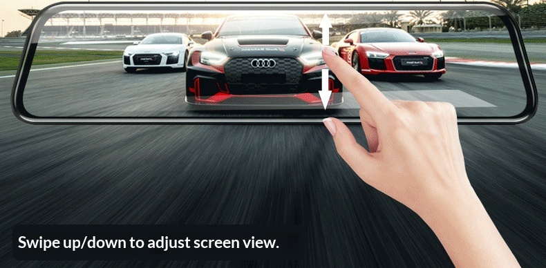 Dashcam specchietto con telecamera anteriore e posteriore_voghion.com