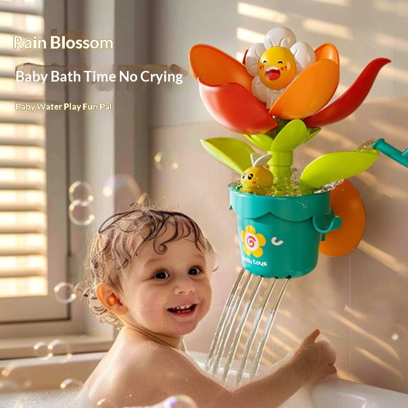 Cross-Border New Baby Play Sunflower Blooms When Wet Water Spray Toy Gift For Boys And Girls Bathing_voghion.com