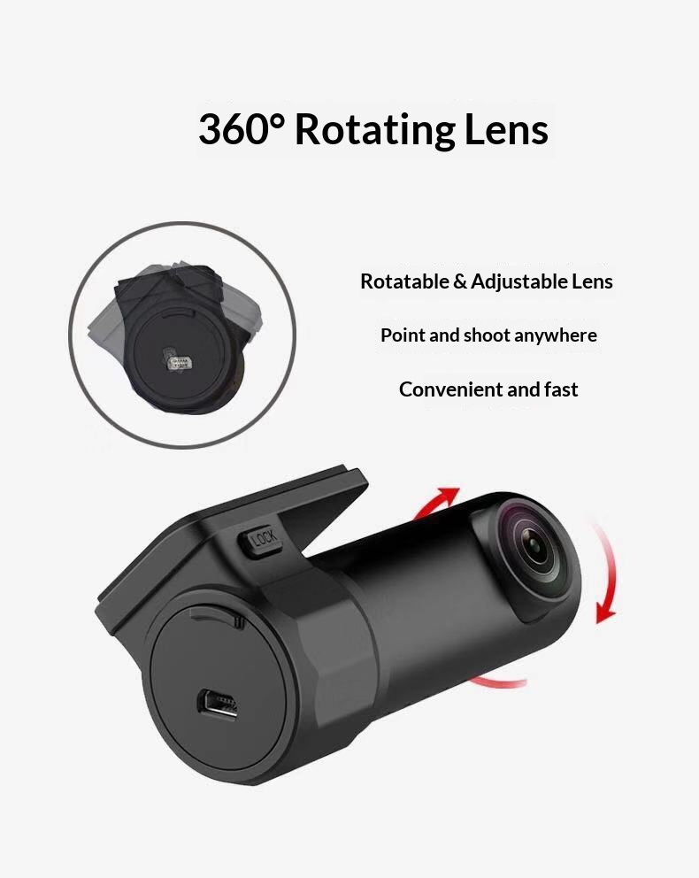 Versteckte WLAN-Dashcam für grenzüberschreitenden E-Commerce mit 360°-Nachtsicht und HD-Panorama-Autoaufnahme_voghion.com