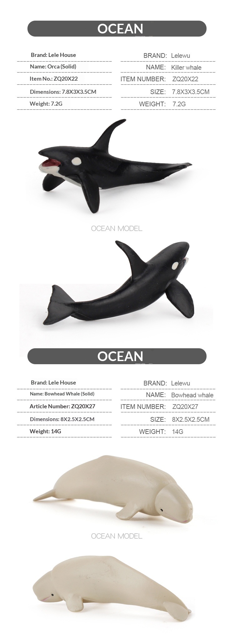 Cross-Border Simulation Children's Ocean Animal Model Mini Whale Shark Dolphin Turtle Sea Lion Solid Static Figurine_voghion.com