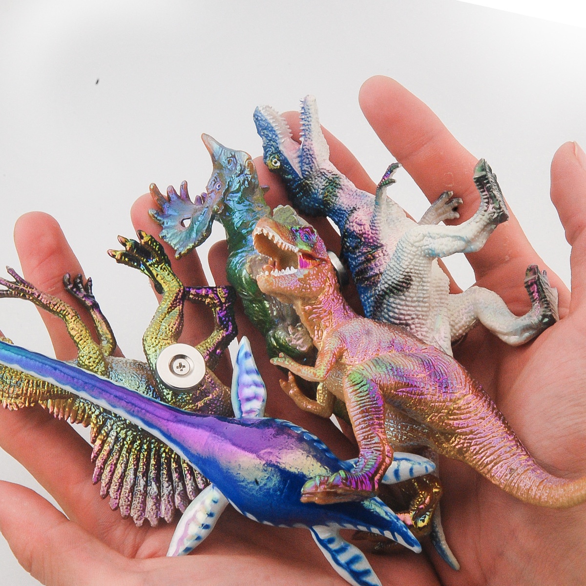 Cross-Border Creative Fridge Magnets Colorful Solid Simulation Dinosaur Model Children's Toy Set Decoration_voghion.com