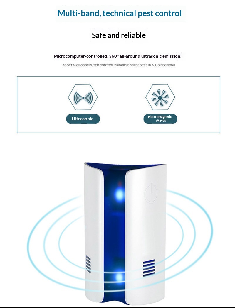 Ultrasonic Electromagnetic Electronic Killer Plug-in Mosquito Repellent Micro Light Wave Insect Mouse Repeller_voghion.com