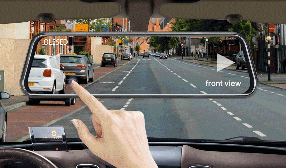 Espelho retrovisor dashcam dvr 10 polegadas dual 1080p hd_voghion.com