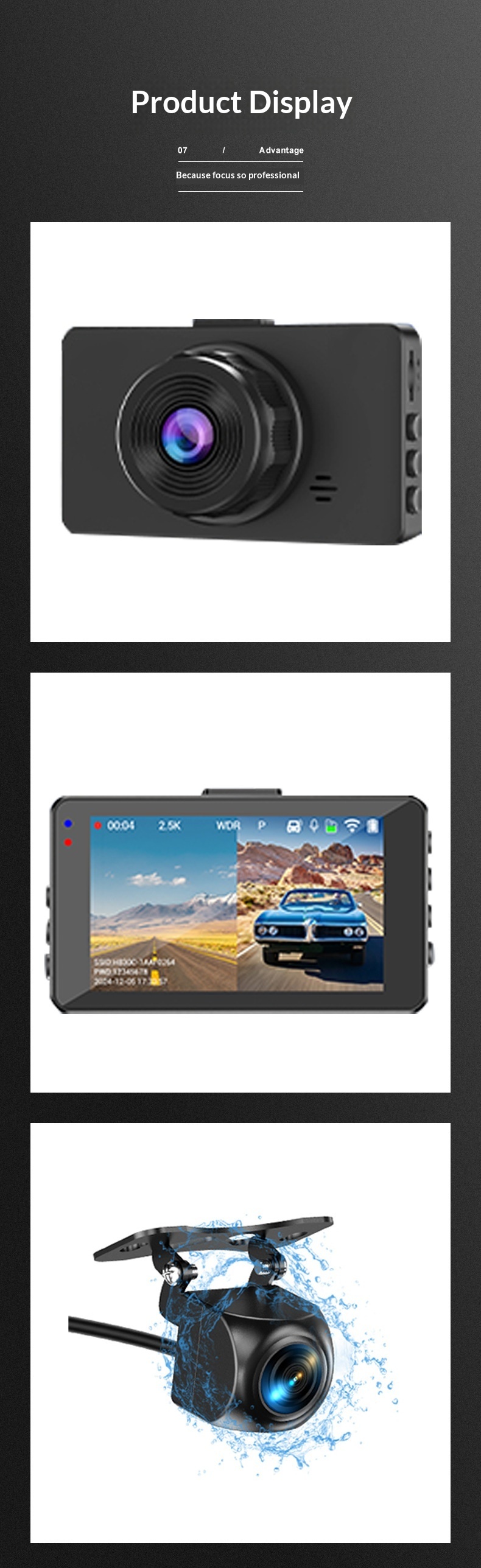 Dash Cam Front And Rear Dual Camera Wifi 2.5k Night Vision Dvr_voghion.com