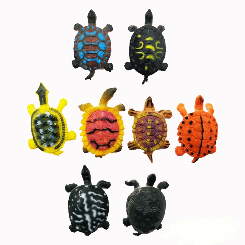 Modello simulato transfrontaliero, mini tartaruga giocattolo colorata, tartaruga alligatore, tartaruga marina, asilo nido per bambini_voghion.com