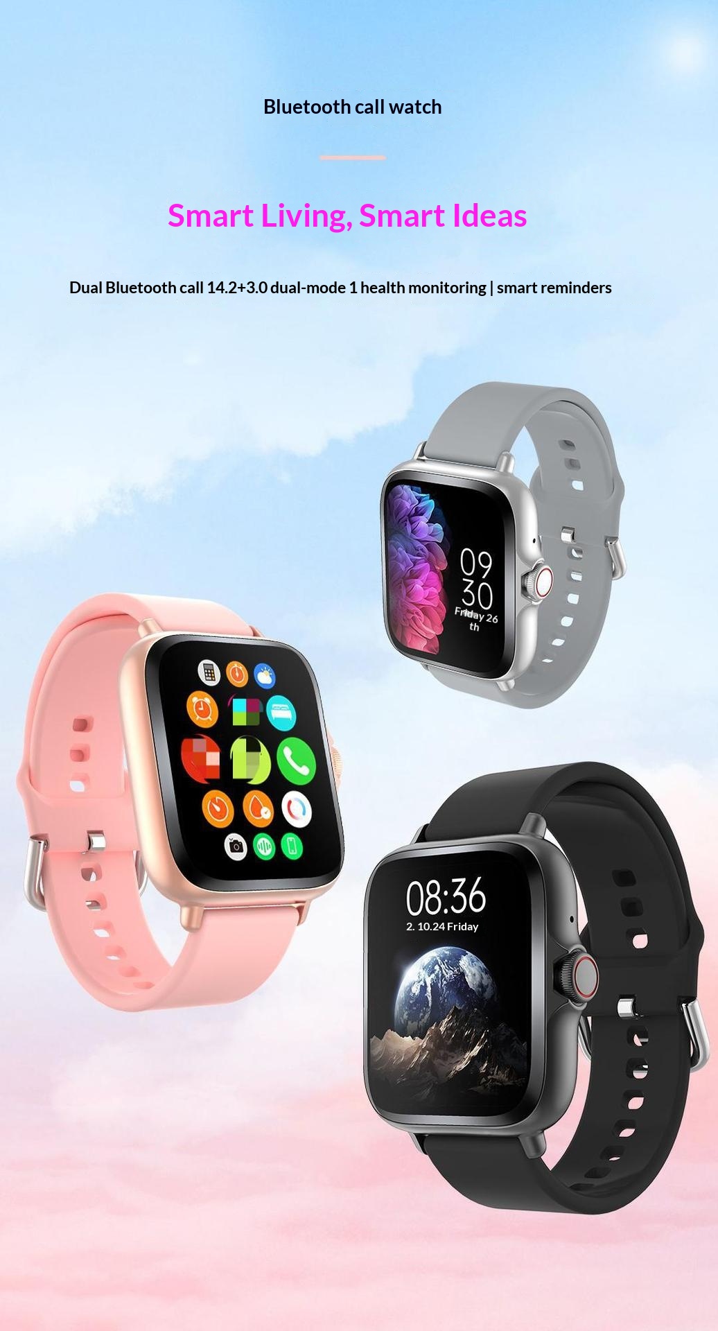 Smartwatch Mit Herzfrequenz- Und Blutsauerstoffmessung Für Sport_voghion.com