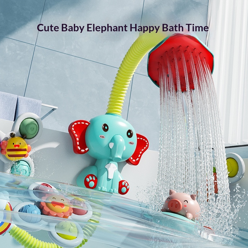 Cross-Border Children's Bath Toys Play Artifact Baby Elephant Shower Electric Water Spray Set For Toddlers_voghion.com