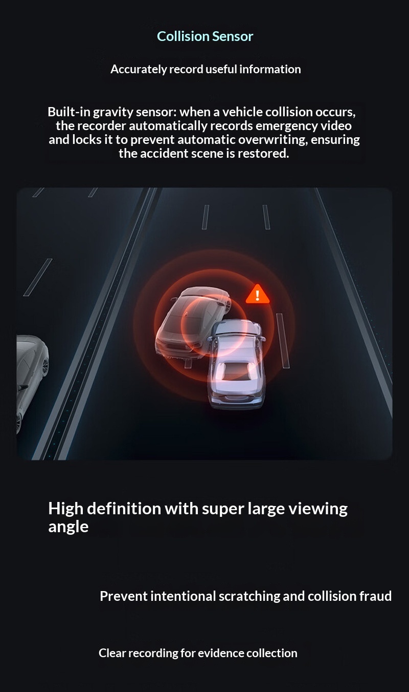 Dashcam 2k fram- och backkamera med parkeringsövervakning_voghion.com