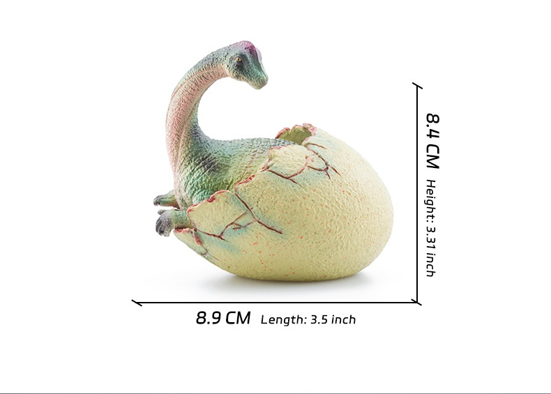 Grenzüberschreitendes, niedliches, realistisches Dinosaurier-Ei-Modell, solide, halb geschlüpfte, jurassische Triceratops, Brachiosaurus, Ankylosaurus Spielzeug_voghion.com