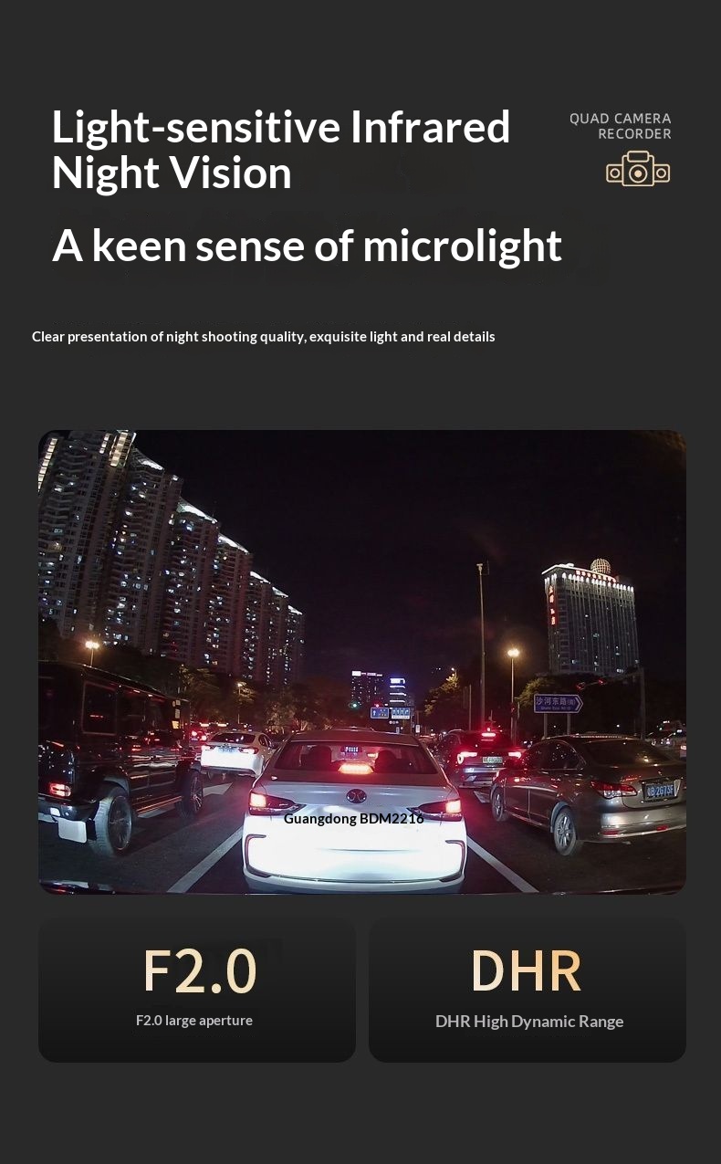 Dashcam 2k hd med inspelning fram och bak samt backkamera_voghion.com