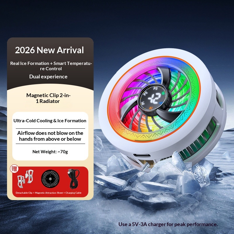 2026 New Model K6 Mobile Phone Cooler With Four-Level Adjustment, AI Temperature Control, Semiconductor Cooling,_voghion.com