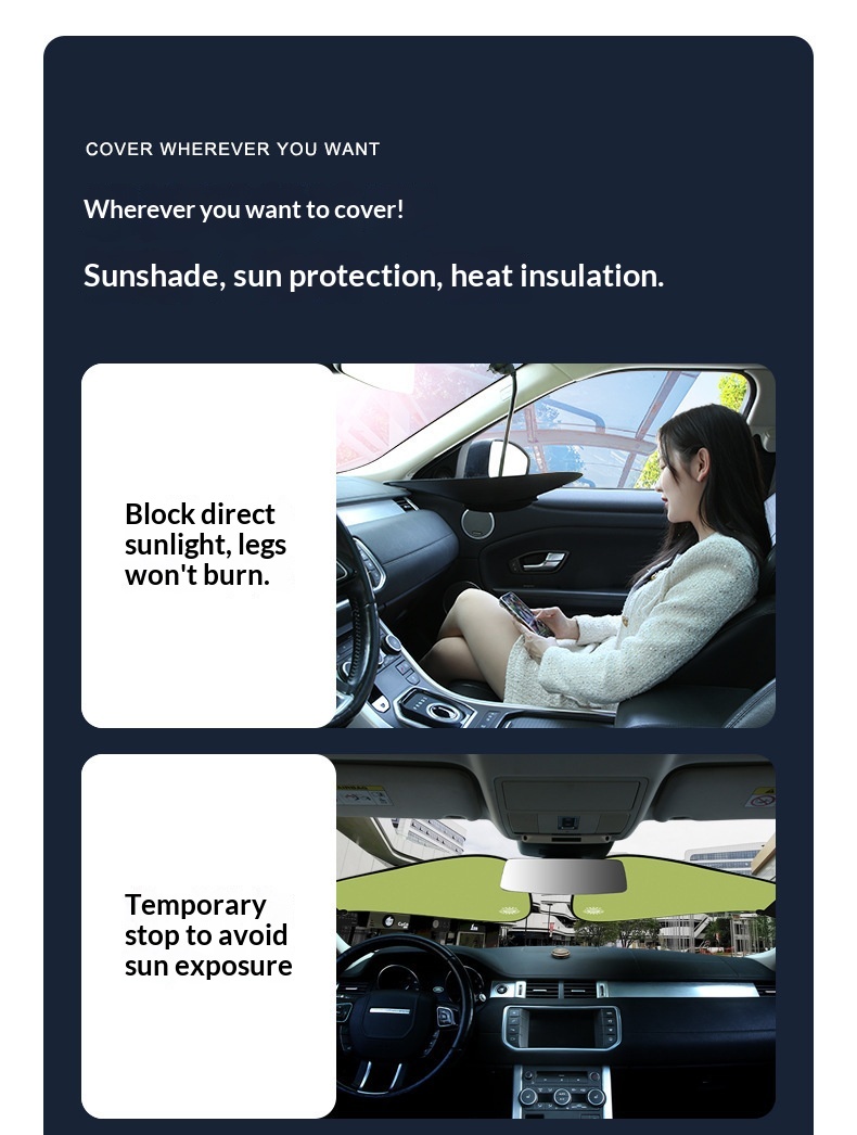 Parasole laterale anteriore per finestrino auto con isolamento termico a 360°, tendina oscurante._voghion.com