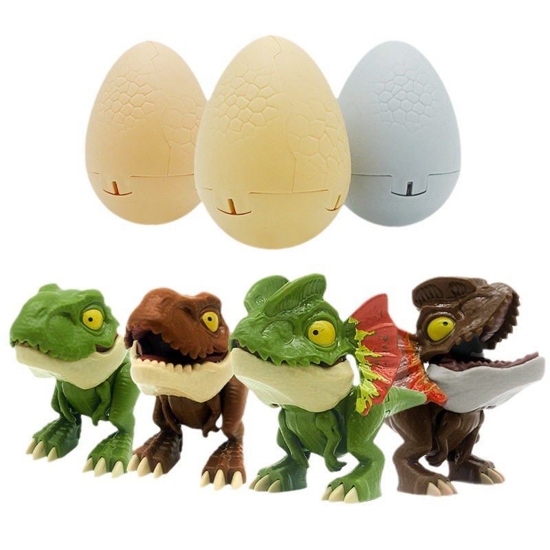 Uovo di dinosauro trasformabile per bambini, simpatico tirannosauro che morde le dita, scatola a sorpresa, modello di animale realistico per ragazzi_voghion.com