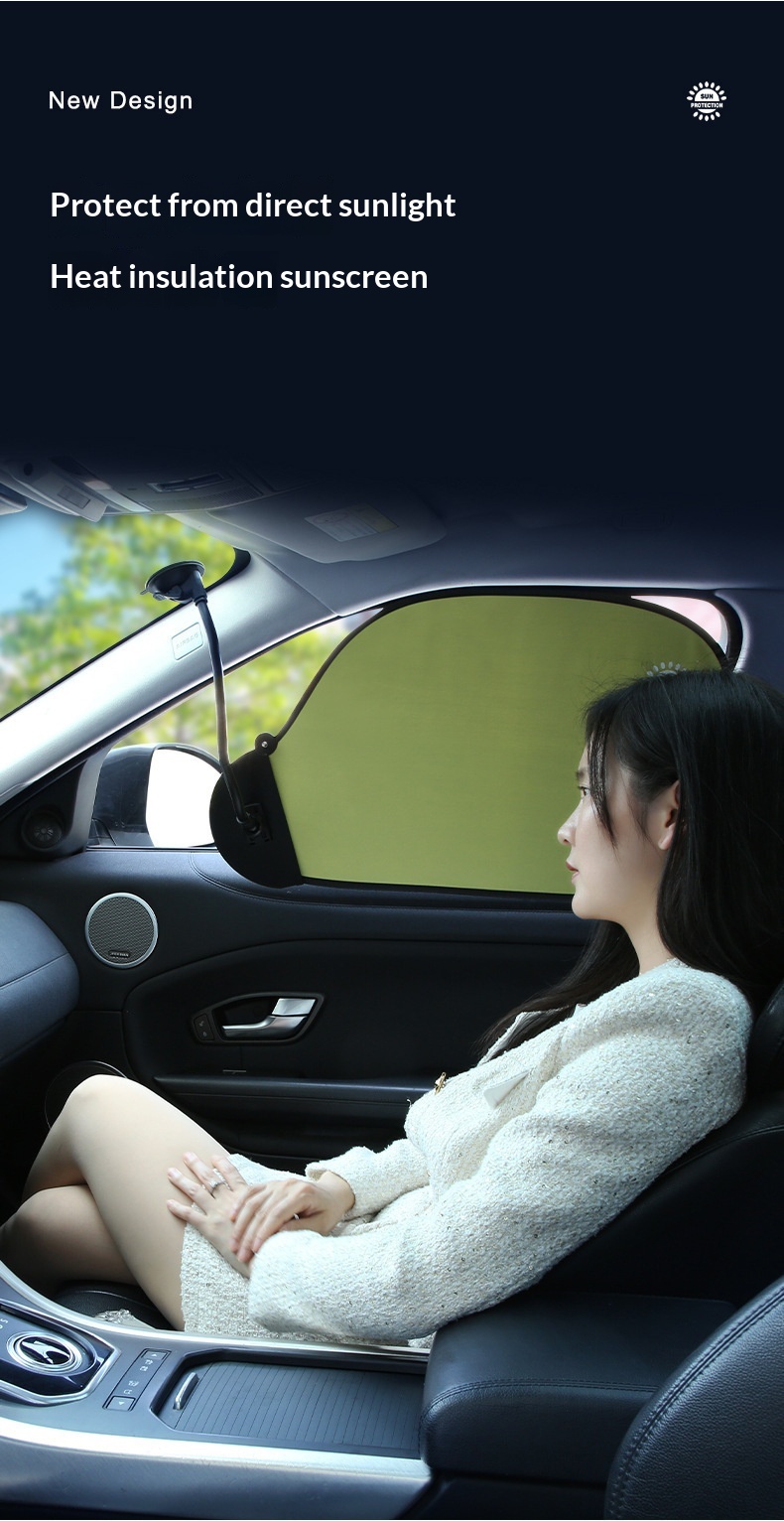 Parasole laterale anteriore per finestrino auto con isolamento termico a 360°, tendina oscurante._voghion.com