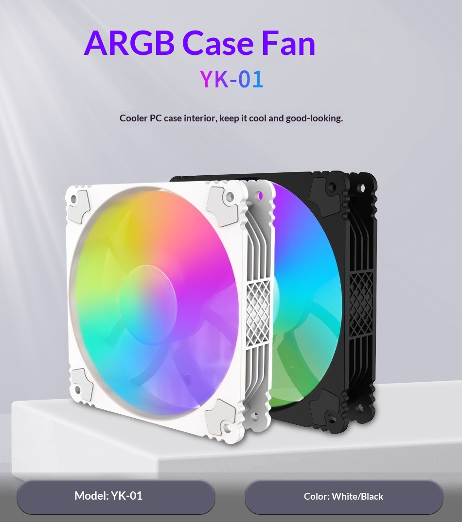 Symphony Gehäuselüfter mit 12 cm LED-Beleuchtung (RGB, farbenfroh, leise)_voghion.com