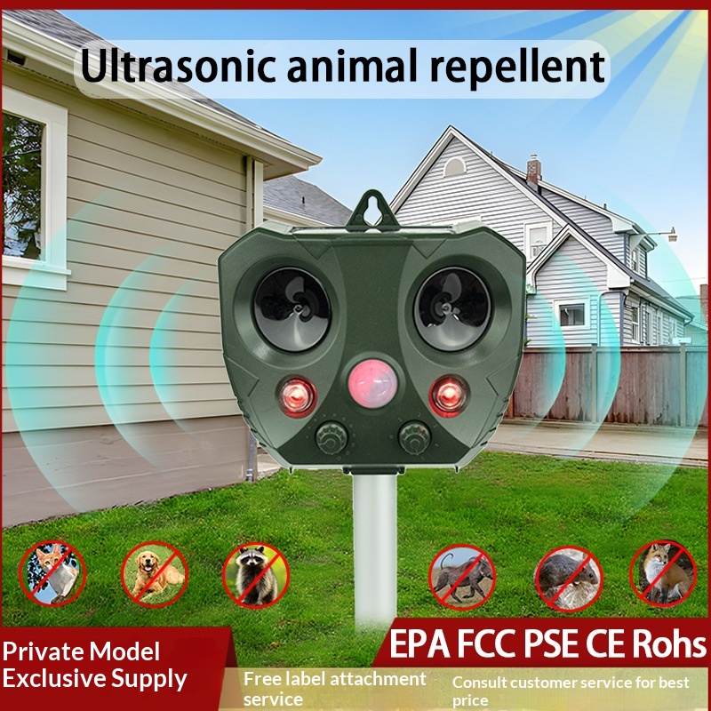 Cross-Border New Product Solar Animal IP66 Waterproof Ultrasonic Rat Infrared Sensing Bird Repeller_voghion.com