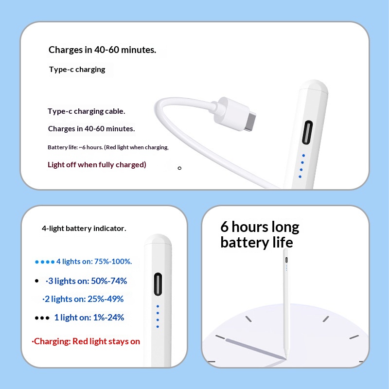 Universeller kapazitiver Touchscreen-Stift für Samsung iPad, kompatibel mit Tablets und Smartphones_voghion.com