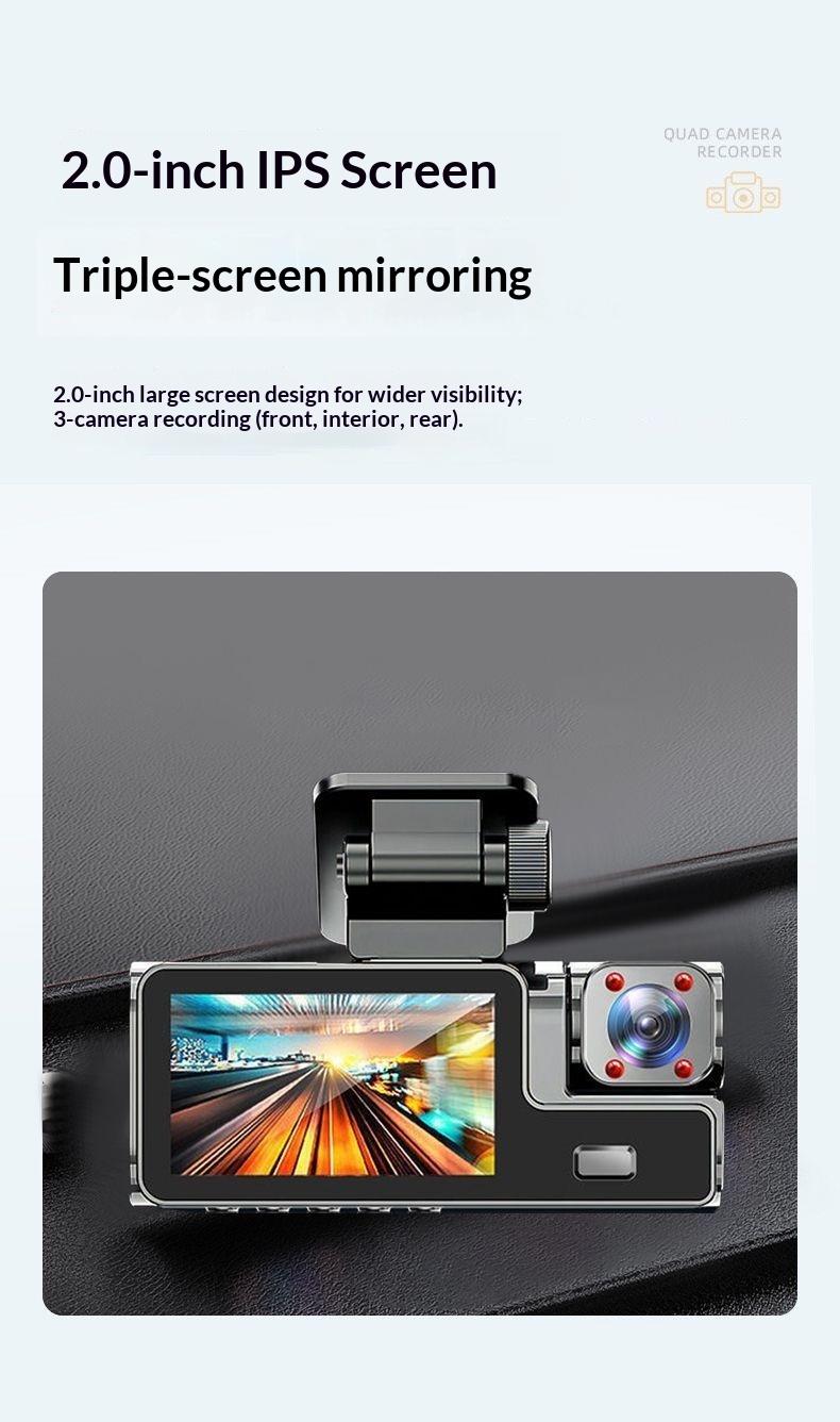 Dashcam 2k hd med inspelning fram och bak samt backkamera_voghion.com