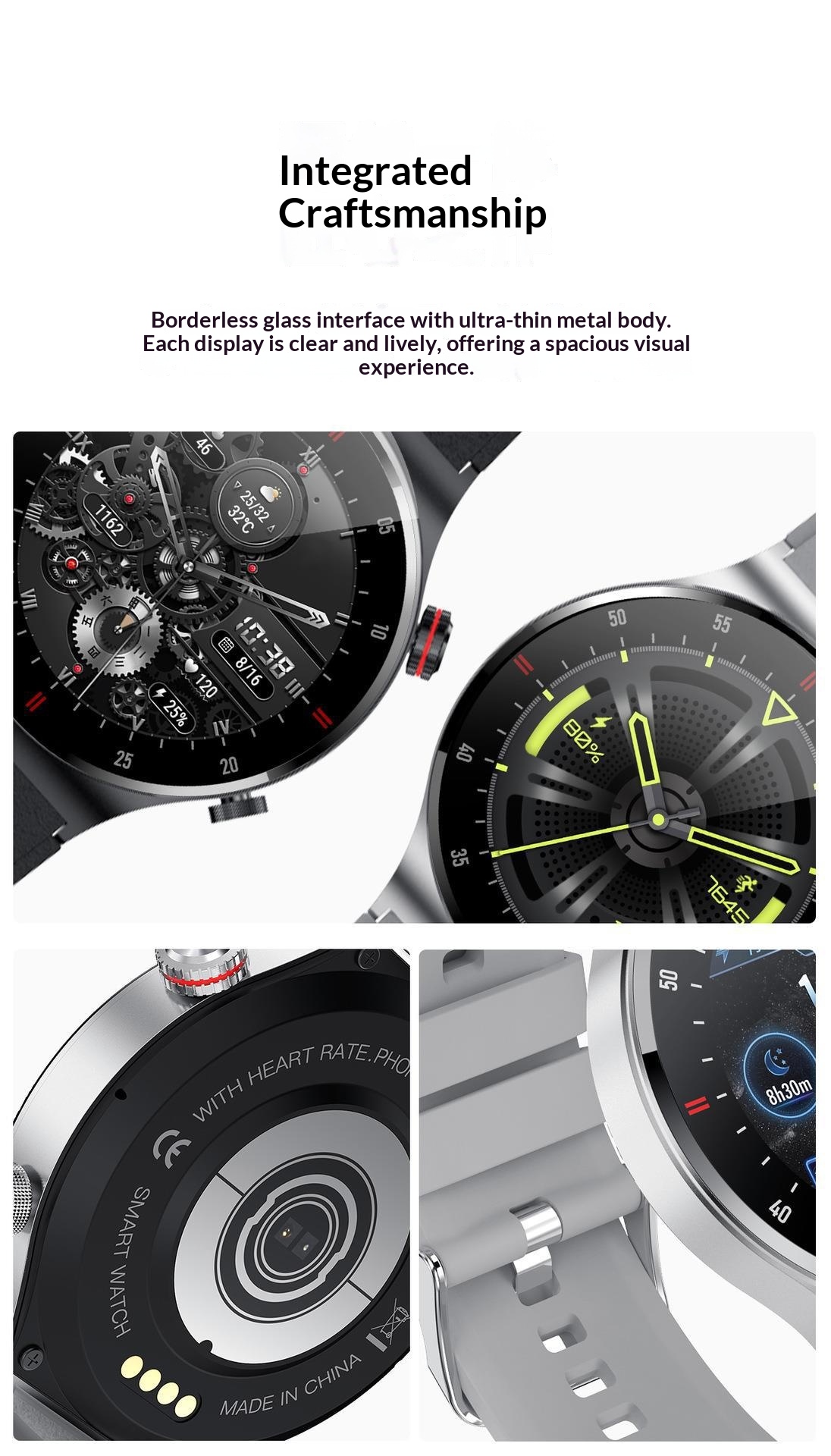 Neu QW33 EKG + PPG Musik-Player Schritt Zählen Bluetooth Anruf Smart_voghion.com