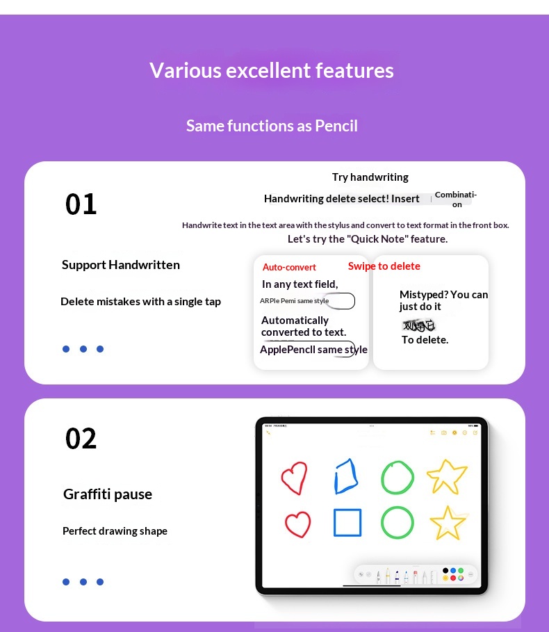 Stylet magnétique rechargeable capacitif compatible avec iPad Touch et écran tactile Bluetooth_voghion.com