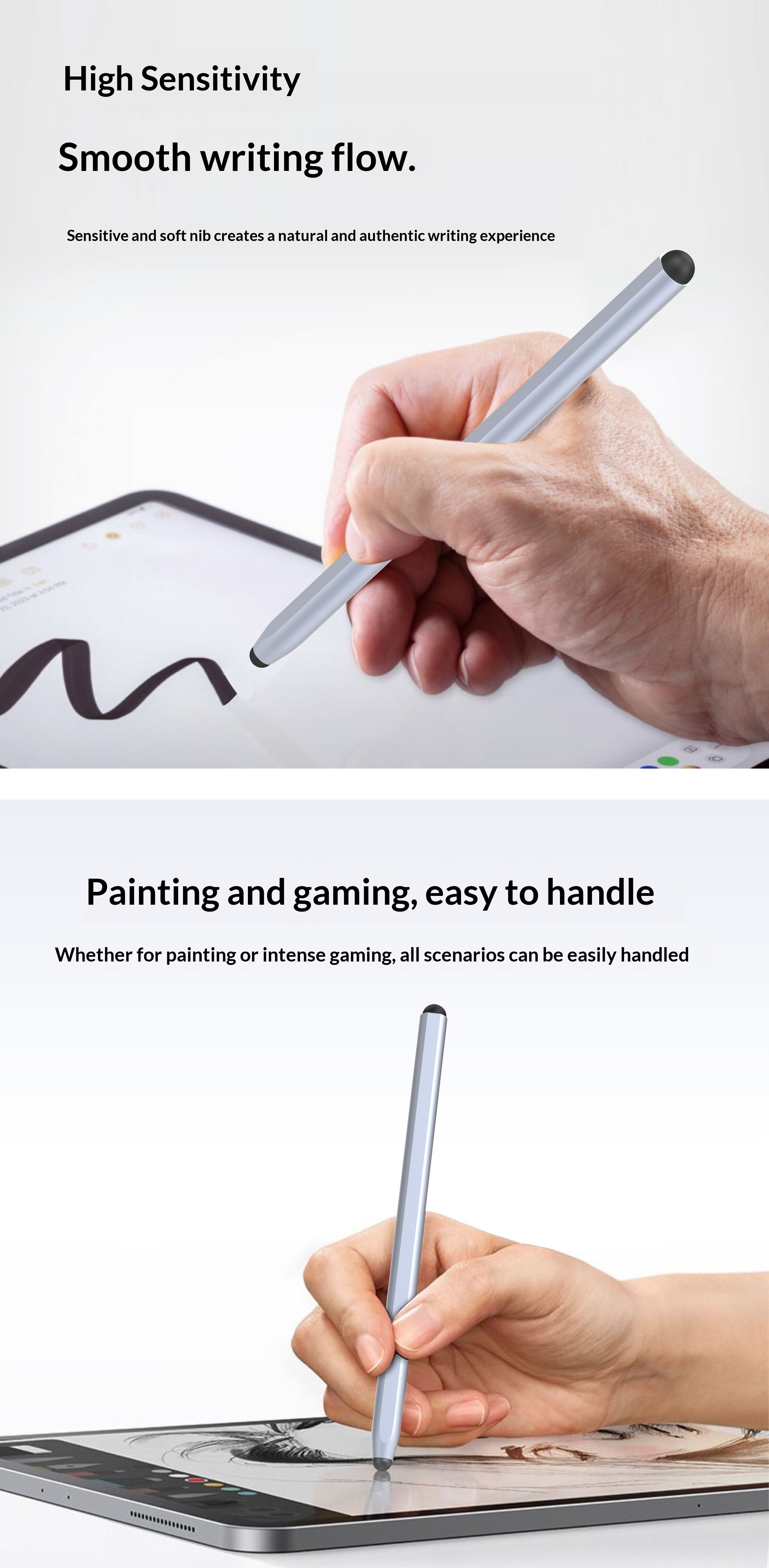 Compatible avec les téléphones Huawei, Xiaomi, tablettes, iPad, ordinateurs et appareils Android à écran tactile capacitif (dessin au stylet)._voghion.com