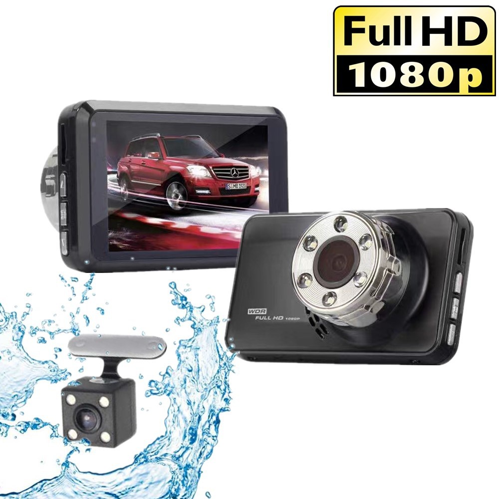 Cameră auto dvr dublă hd supraveghere și cameră marșarier ascunsă_voghion.com