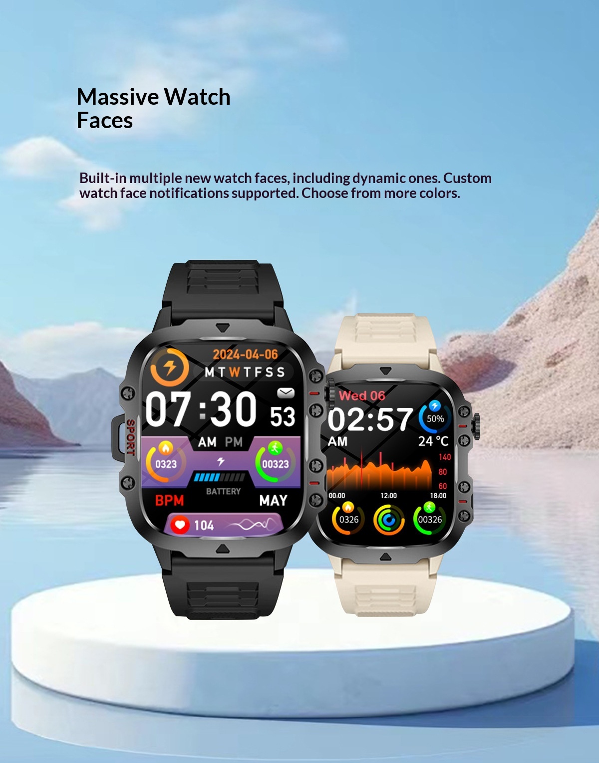 Smartwatch sport h19 con ampio display e torcia integrata_voghion.com