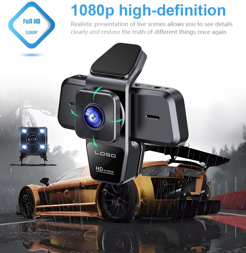 2025 Cross-Border HD Dash Cam 3-Channel 1080P Recorder Camera Phone Playback Video_voghion.com