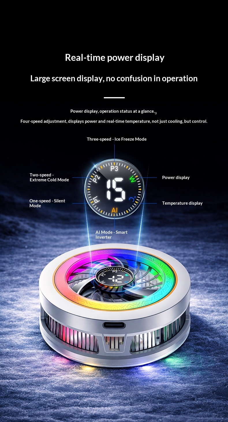 2026 New Model K6 Mobile Phone Cooler With Four-Level Adjustment, AI Temperature Control, Semiconductor Cooling,_voghion.com