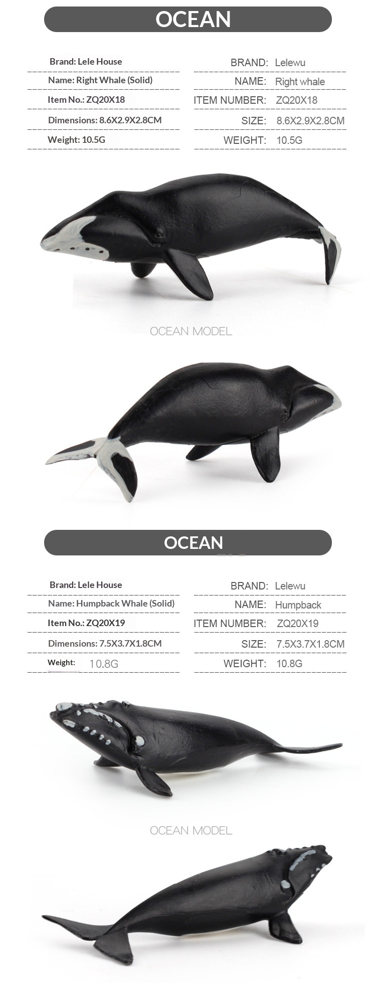 Cross-Border Simulation Children's Ocean Animal Model Mini Whale Shark Dolphin Turtle Sea Lion Solid Static Figurine_voghion.com