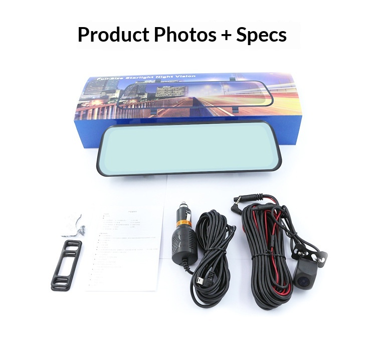 Dashcam specchietto retrovisore streaming media visione notturna_voghion.com