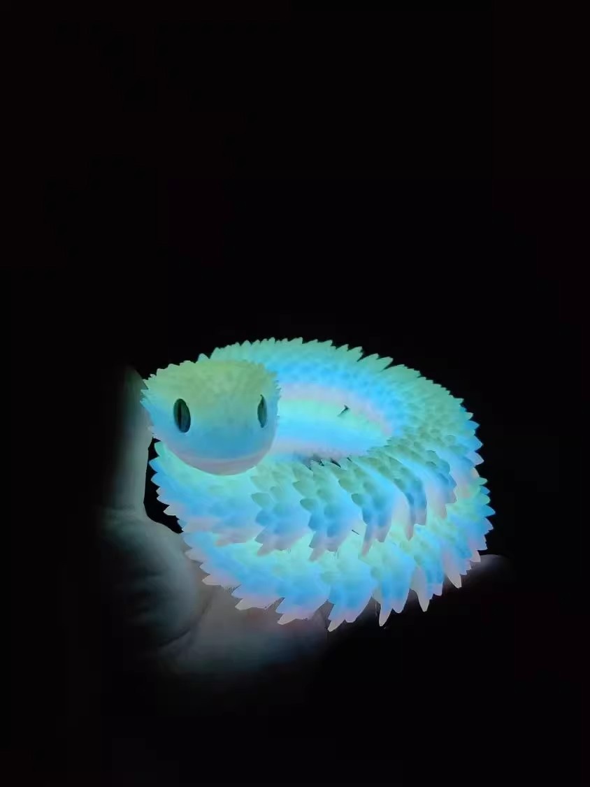 3D Printed Luminous Egg Viper Joint Movable Simulation Small Snake Model Creative Children's Toy Figurine Display_voghion.com