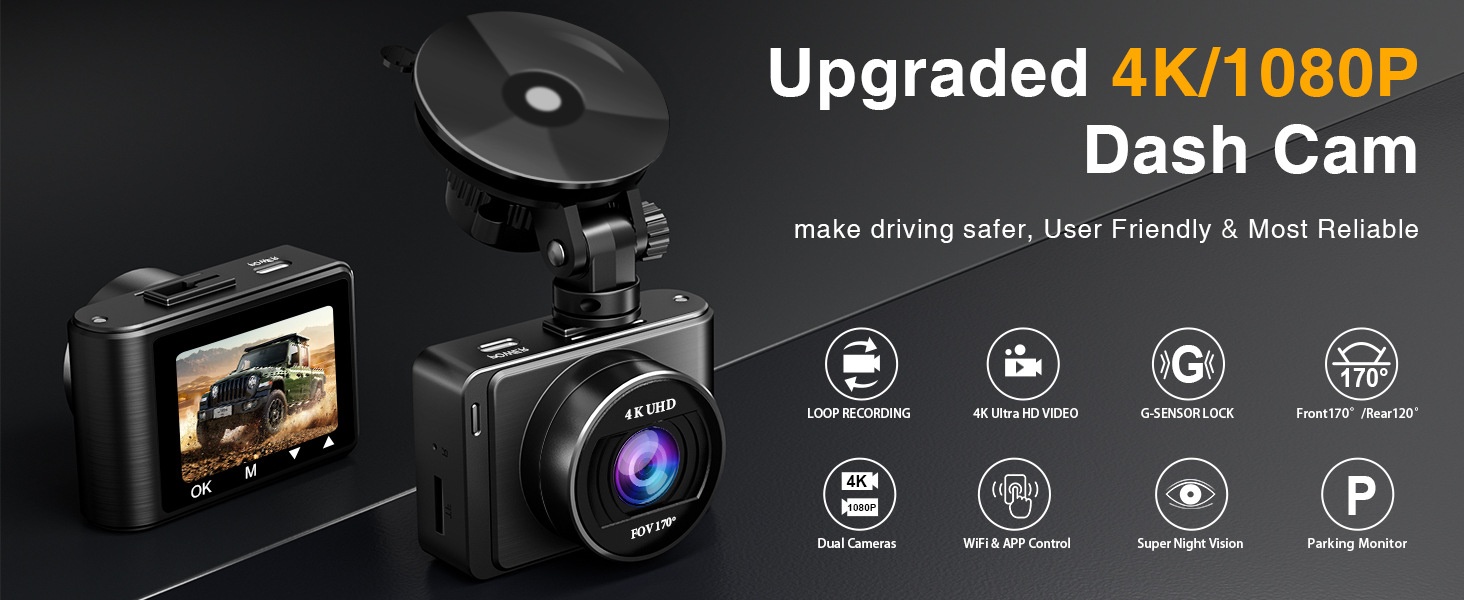4k dual-dashcam met wifi en high-definition video recorder_voghion.com