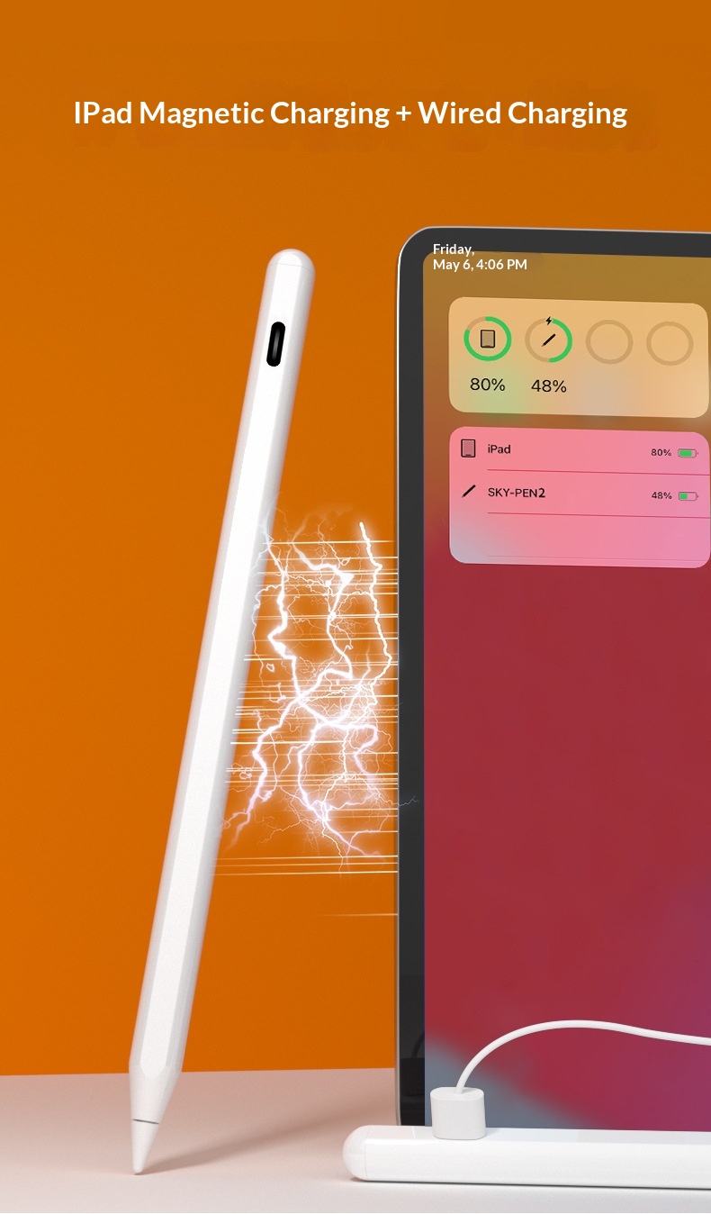 Stylet universel à écran tactile compatible avec iPad, téléphones et tablettes Android capacitifs, rechargeable et magnétique_voghion.com