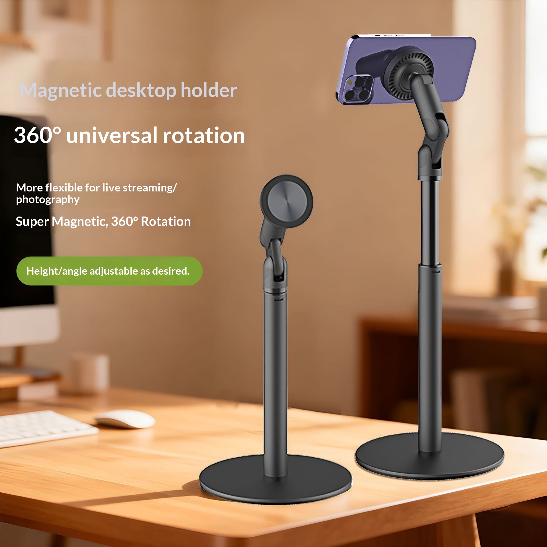Cross-Border Foreign Trade Hot Sale Rotating Lifting Telescopic Phone Tablet Shooting Overhead Video Stand_voghion.com