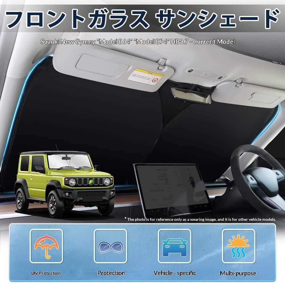 Adatto per parabrezza anteriore modificato Suzuki Jimny, parasole con protezione UV._voghion.com