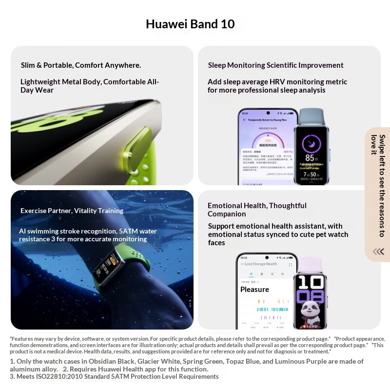 Huawei Band 10 Standard Edition Smart Professional Sleep Analysis Mood Health Heart Rate Monitoring Sports Bracelet_voghion.com