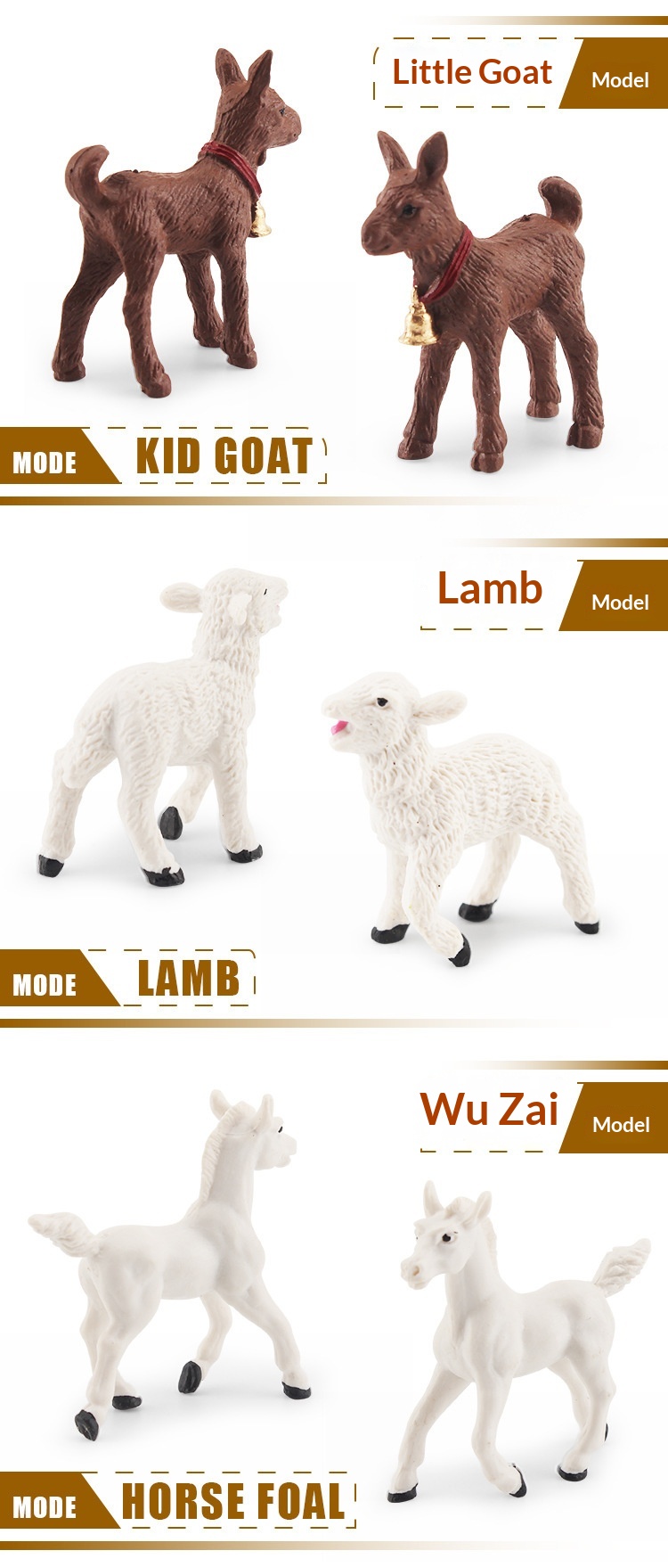 Simulazione transfrontaliera Mini fattoria con pollame, galline, anatre, oche, mucche, piccoli animali, modelli in miniatura, sandbox_voghion.com