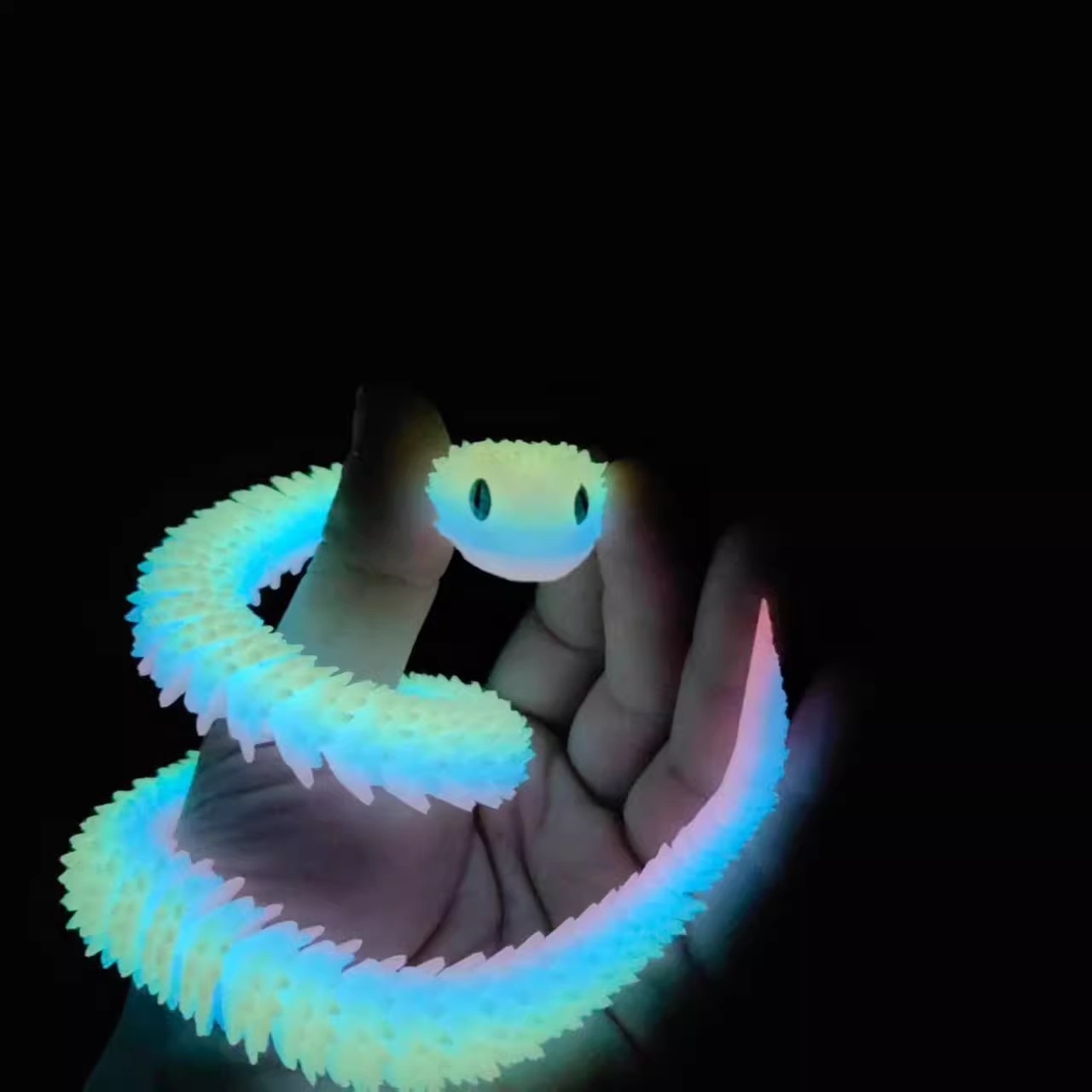 3D Printed Luminous Egg Viper Joint Movable Simulation Small Snake Model Creative Children's Toy Figurine Display_voghion.com