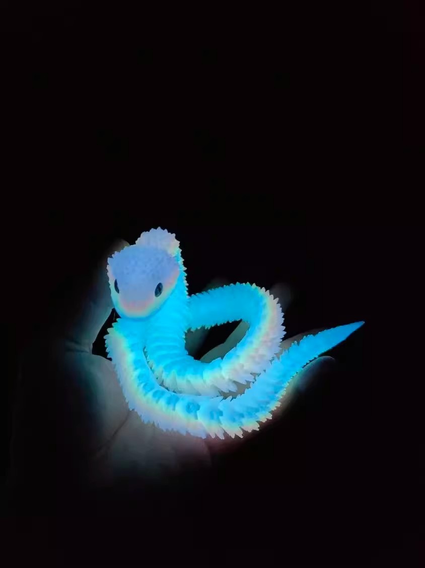 3D Printed Luminous Egg Viper Joint Movable Simulation Small Snake Model Creative Children's Toy Figurine Display_voghion.com