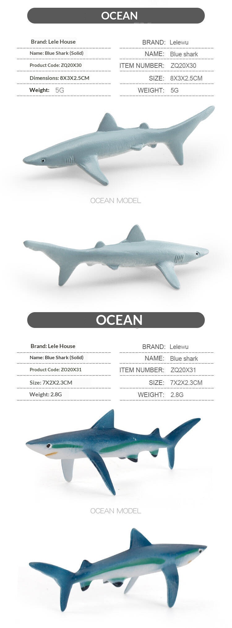 Cross-Border Simulation Children's Ocean Animal Model Mini Whale Shark Dolphin Turtle Sea Lion Solid Static Figurine_voghion.com