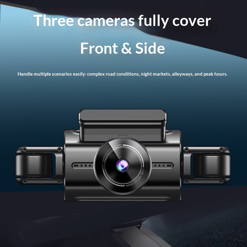 Caméra embarquée 4K HD transfrontalière 2025 avec connexion Wi-Fi et téléphone portable, vision nocturne Starlight, double enregistreur DVR pour voiture et enregistrement quadruple._voghion.com