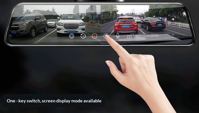 Dashcam specchietto con telecamera anteriore e posteriore_voghion.com